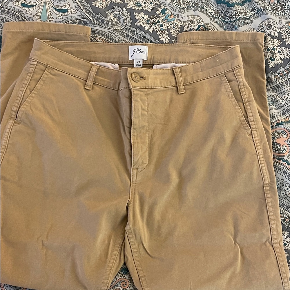 J.Crew (AB648) Vintage Straight Pant In Garment Dyed Stretch Chino